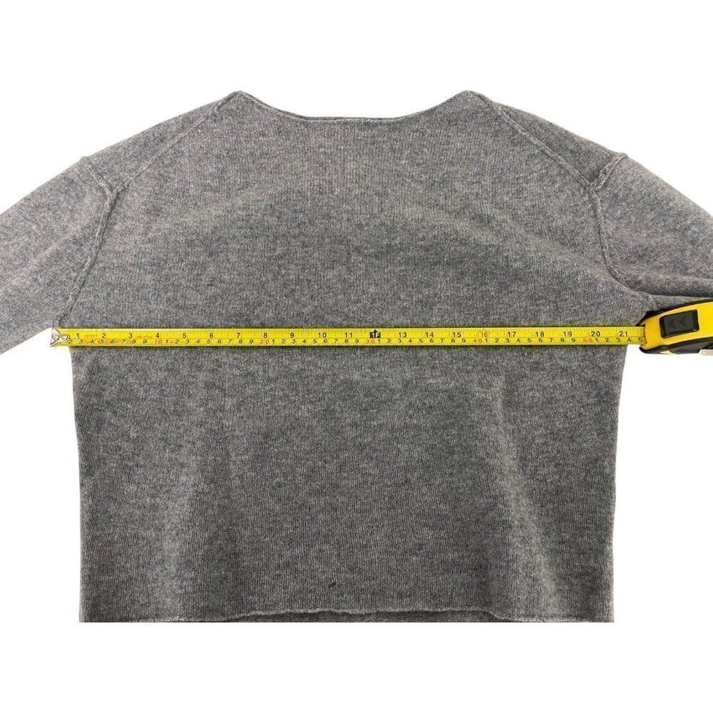 Massimo Dutti Women Sweater M Medium Knit Gray Crop shoulder seams 5727/621 NWT - Picture 6 of 7